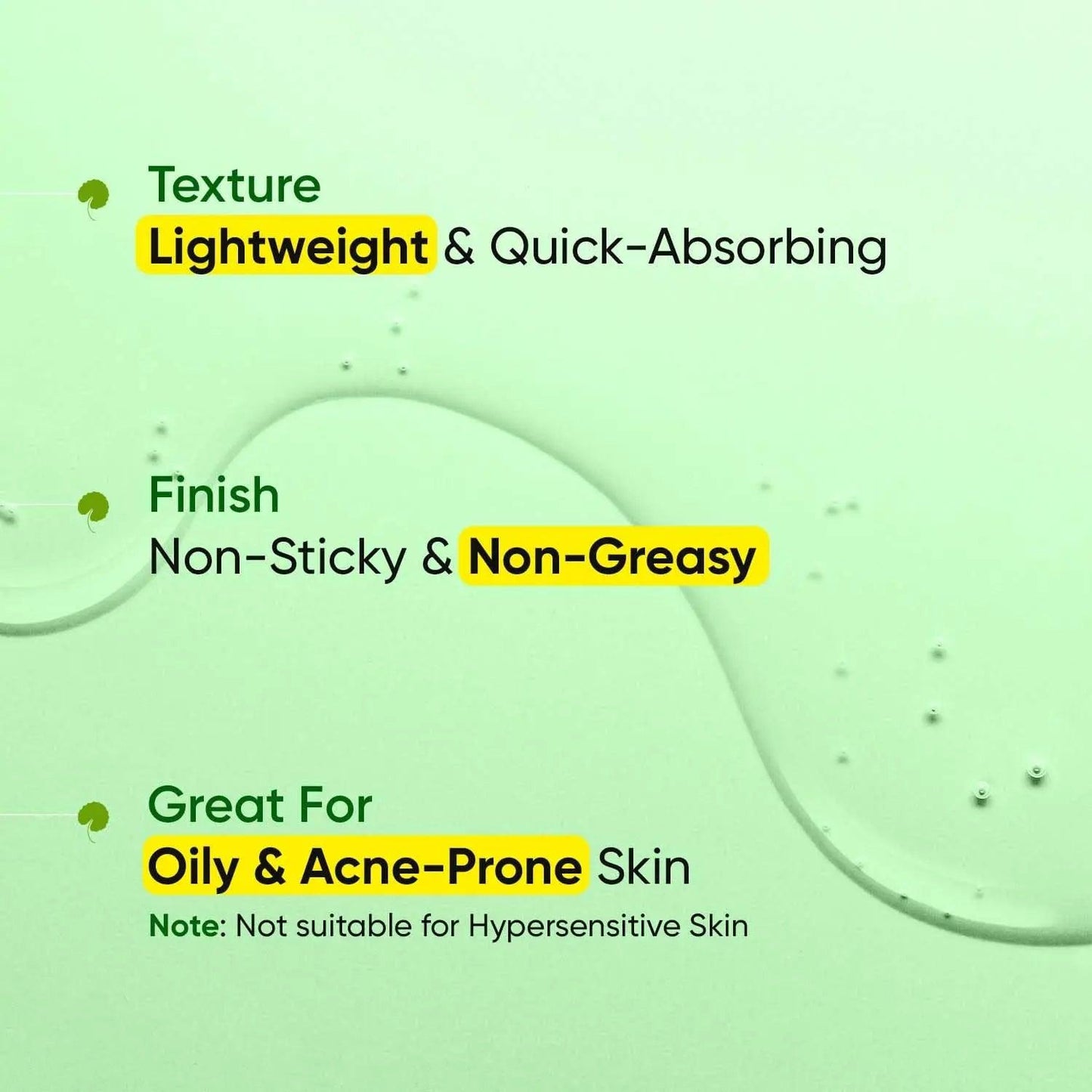 Dot & Key Cica Calming Toner benefits: lightweight, non-greasy, ideal for oily, acne-prone skin. Not for hypersensitive skin.