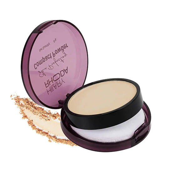 Hilary Rhoda Skin Perfecting Compact Powder - Nude Beige (Shade 04) | Oil Control & Matte Finish | Buildable Coverage | 6g