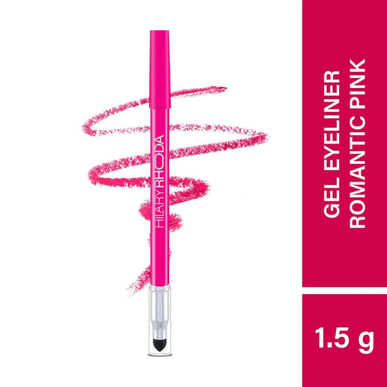 Hilary Rhoda Play n Blend Gel Eyeliner | One Stroke Application | Highly Pigmented, Matte & Shimmer Finish | 2-in-1 Smudger + Eyeliner (Romantic Pink, Shade 07) 1.5g