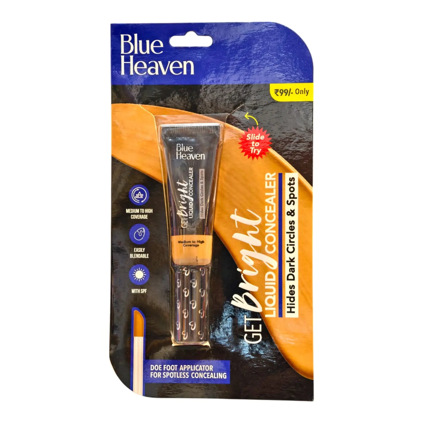 Blue Heaven Get Bright Liquid Concealer | Hides Dark Circles & Spots | Lightweight & Full Coverage