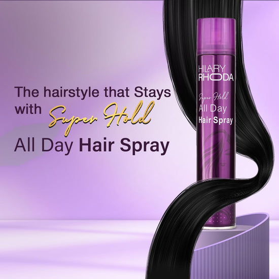 Hilary Rhoda Super Hold All Day Hair Spray | Ultra Strong Hold Hair Spray for Women | No Residue, Sweat-Proof, Long-Lasting | 420ml