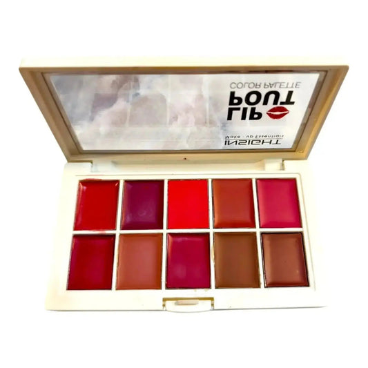 Insight Lip Pout Color Palette Volume 01 with creamy, highly pigmented shades in compact packaging for long-lasting wear.