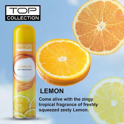 Top Collection Air Freshener - Lemon 300ml | Zesty Tropical Lemon Fragrance | Odour Neutralizer & Long-Lasting Room Freshener for Home & Office | Made in U.A.E