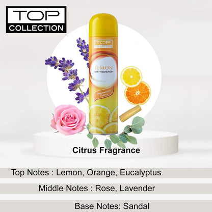 Top Collection Air Freshener - Lemon 300ml | Zesty Tropical Lemon Fragrance | Odour Neutralizer & Long-Lasting Room Freshener for Home & Office | Made in U.A.E